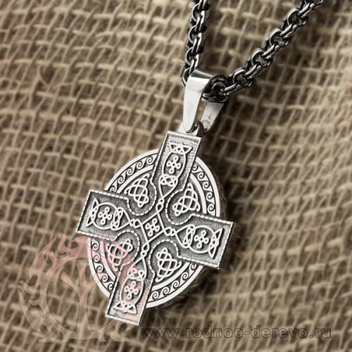 Большой кельтский крест из серебра