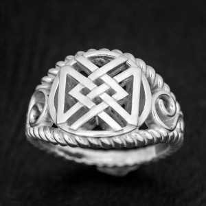 Кольцо с рунами Дагаз Ингуз - серебро