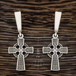 Серьги кельтский крест из серебра